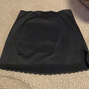 short black slit skirt